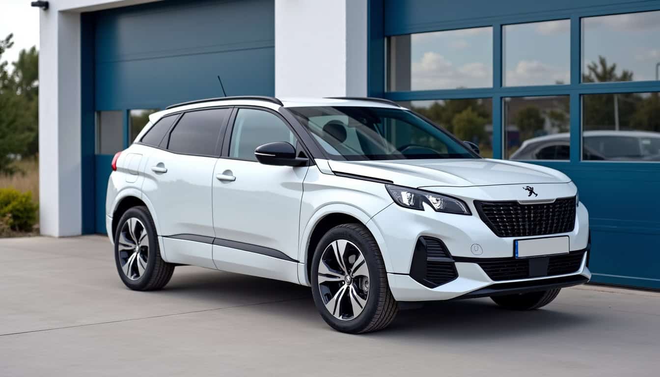 Concessionnaire Peugeot à Carcassonne, vue extérieure d’un garage professionnel