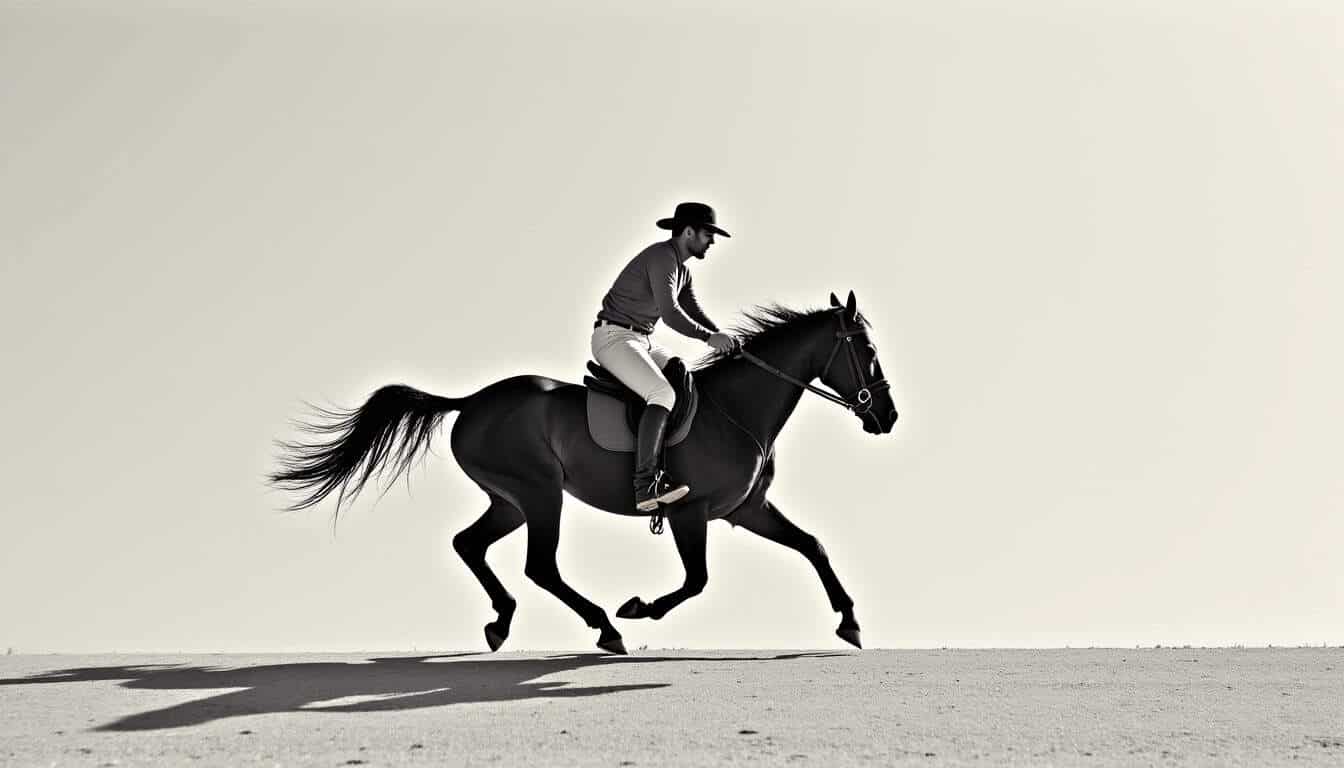 Esquisse originale du logo Mustang par Phil Clark montrant les premiers traits du cheval au galop