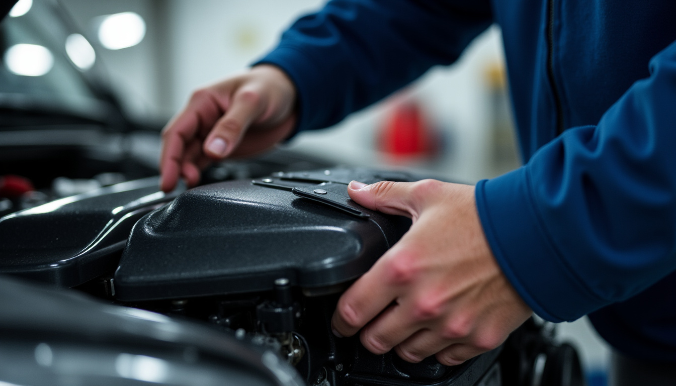 Mécanicien inspectant un moteur PureTech 1.2 lors d