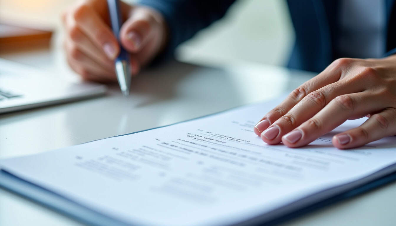 Personne examinant les documents d