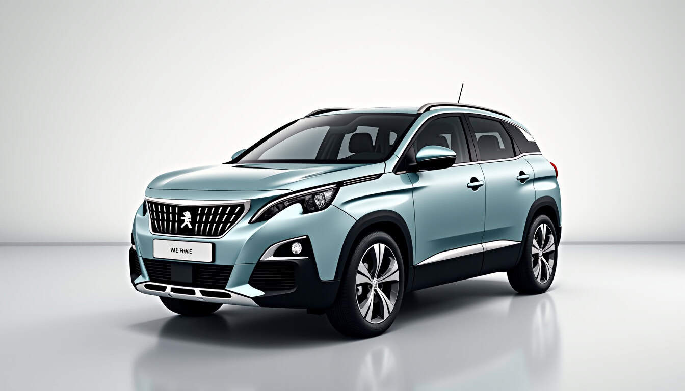 Voiture Peugeot écologique et moderne pour recyclage automobile.