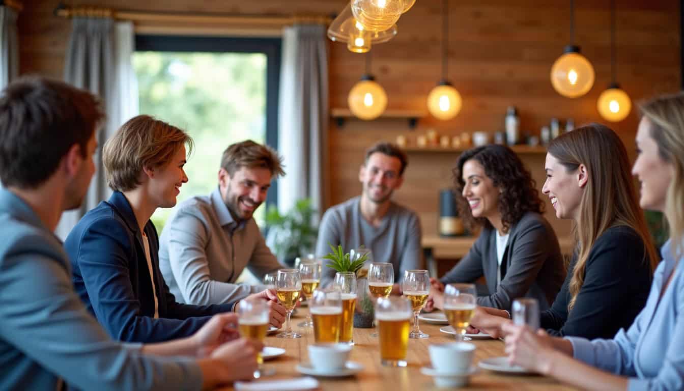 Réunion conviviale de motards dans une Maison des Motards