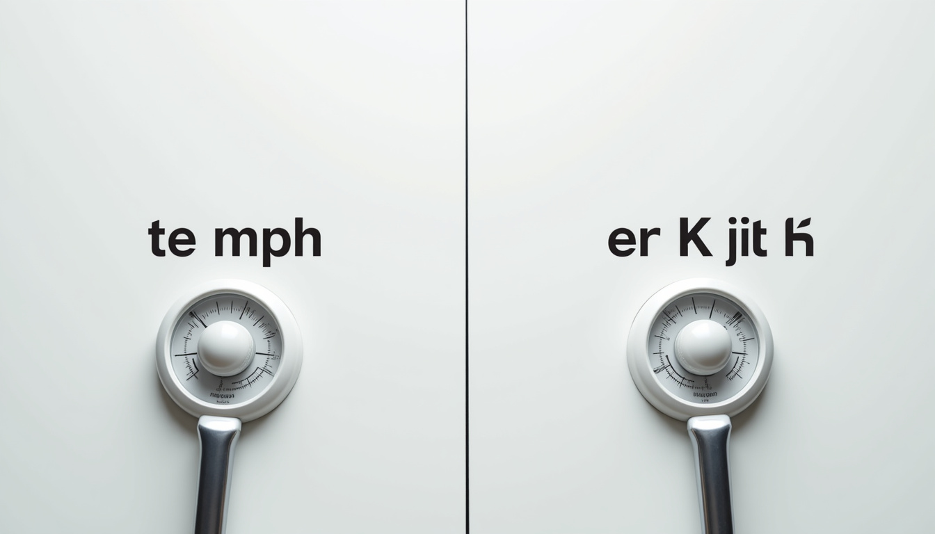 Tableau comparatif des vitesses courantes exprimées en mph et en km/h avec contexte d