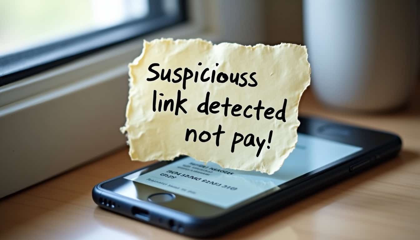 Exemple de SMS frauduleux Vinci Mobile avec lien suspect et demande de paiement