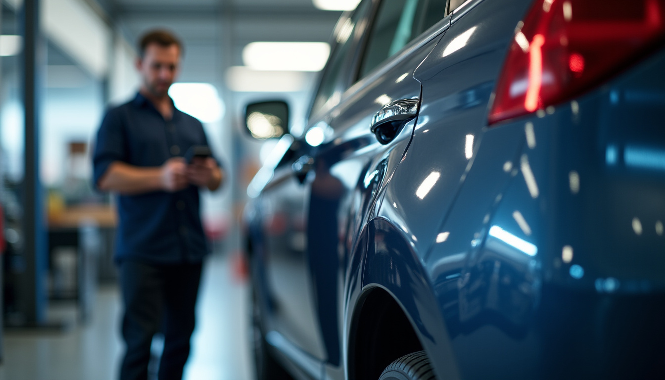 Panneau indiquant un centre de contrôle technique agréé par les autorités françaises