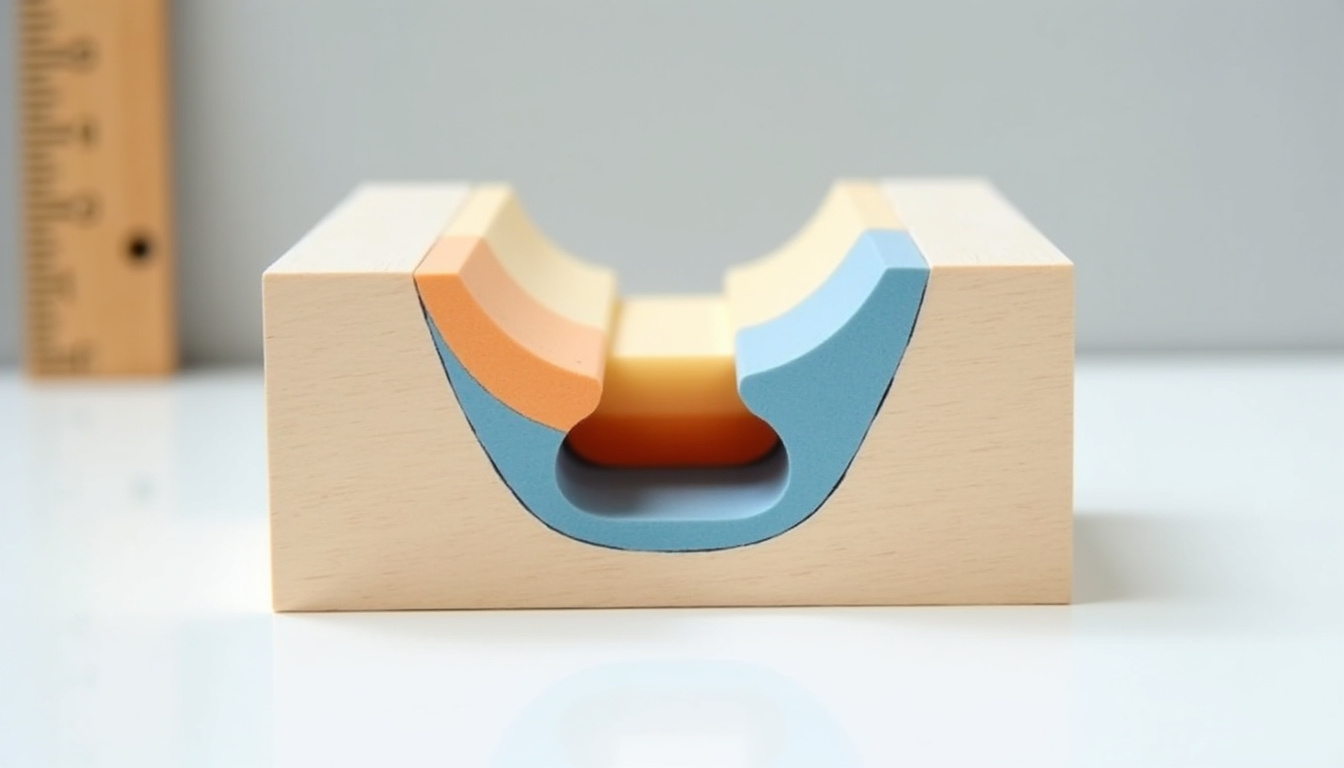 Schéma montrant la fibre neutre et les zones de traction et compression dans une section de poutre fléchie